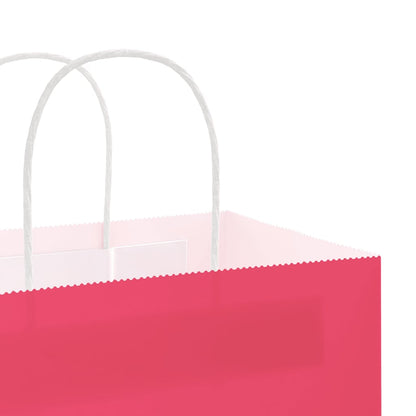 Paper Bags 250 pcs with Handles Pink 54x15x49 cm