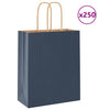 Paper Bags 250 pcs with Handles Blue 18x8x22 cm