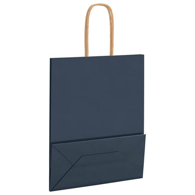 Paper Bags 250 pcs with Handles Blue 18x8x22 cm