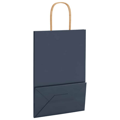 Paper Bags 250 pcs with Handles Blue 21x11x31 cm