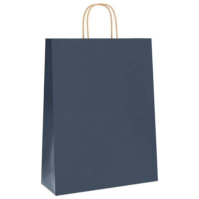 Paper Bags 250 pcs with Handles Blue 32x12x42 cm