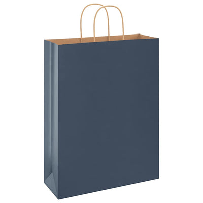 Paper Bags 250 pcs with Handles Blue 32x12x42 cm