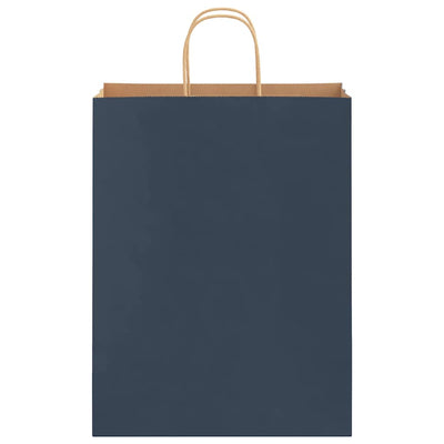 Paper Bags 250 pcs with Handles Blue 32x12x42 cm