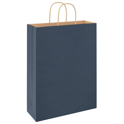 Paper Bags 250 pcs with Handles Blue 32x12x42 cm