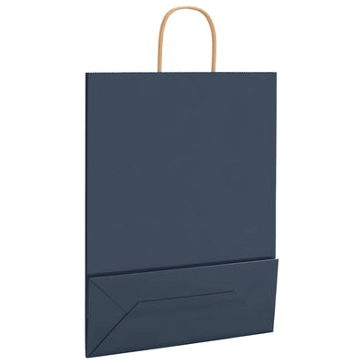 Paper Bags 250 pcs with Handles Blue 32x12x42 cm