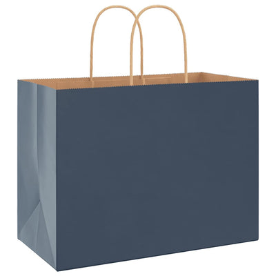 Paper Bags 250 pcs with Handles Blue 32x17x25 cm