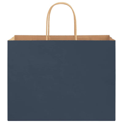 Paper Bags 250 pcs with Handles Blue 32x17x25 cm
