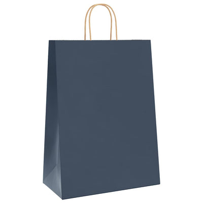 Paper Bags 250 pcs with Handles Blue 32x17x44 cm