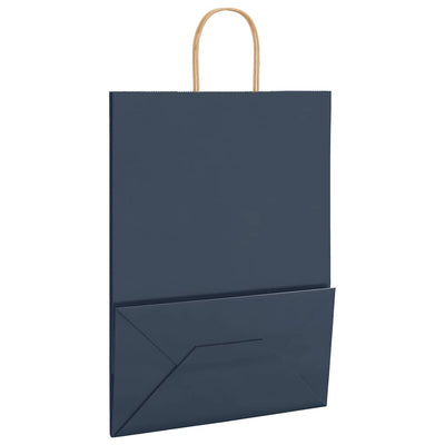 Paper Bags 250 pcs with Handles Blue 32x17x44 cm