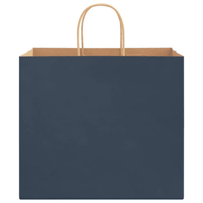 Paper Bags 250 pcs with Handles Blue 32x22x28 cm