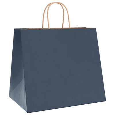 Paper Bags 250 pcs with Handles Blue 32x22x28 cm