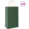 Paper Bags 50 pcs with Handles Green 21x11x36 cm