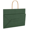 Paper Bags 250 pcs with Handles Green 32x17x25 cm