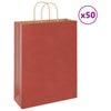Paper Bags 50 pcs with Handles Red 32x12x42 cm
