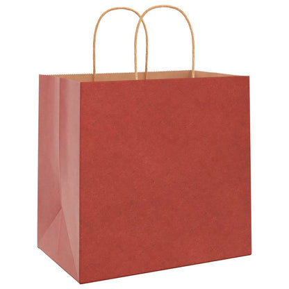 Paper Bags 250 pcs with Handles Red 26x17x25 cm