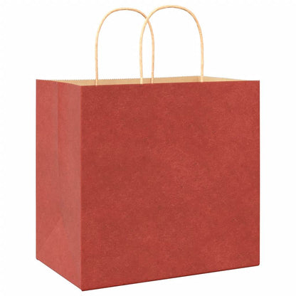 Paper Bags 250 pcs with Handles Red 26x17x25 cm