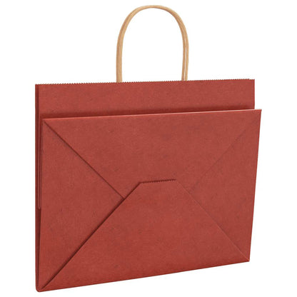 Paper Bags 250 pcs with Handles Red 32x22x24 cm
