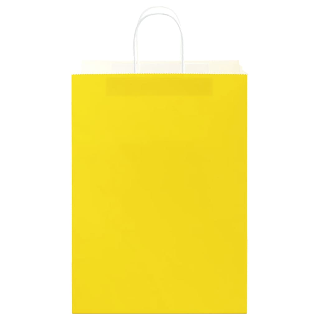 Paper Bags 50 pcs with Handles Yellow 32x17x44 cm