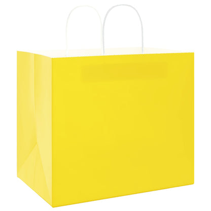 Paper Bags 50 pcs with Handles Yellow 32x22x28 cm