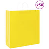 Paper Bags 50 pcs with Handles Yellow 45x17x48 cm
