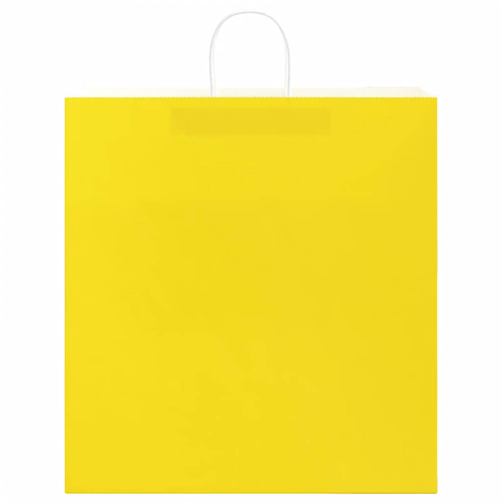 Paper Bags 50 pcs with Handles Yellow 45x17x48 cm