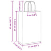 Paper Bags 250 pcs with Handles Yellow 21x11x31 cm