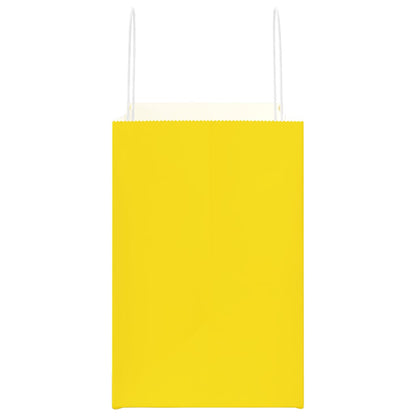 Paper Bags 250 pcs with Handles Yellow 26x17x25 cm