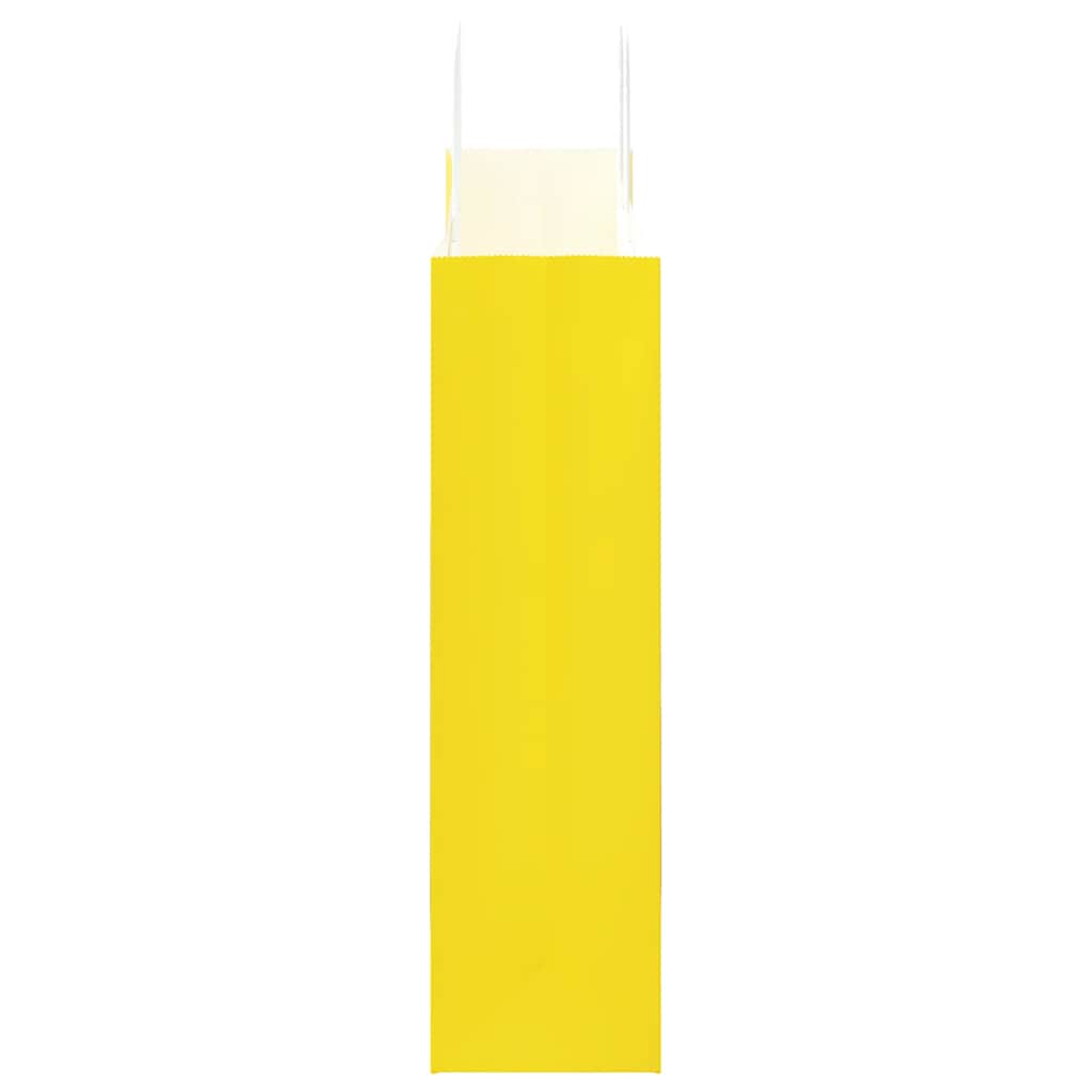 Paper Bags 250 pcs with Handles Yellow 32x12x42 cm