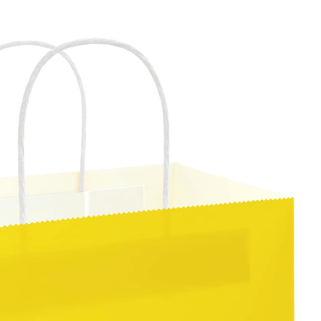 Paper Bags 250 pcs with Handles Yellow 32x17x44 cm