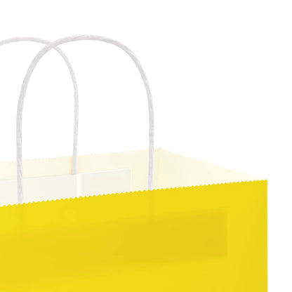 Paper Bags 250 pcs with Handles Yellow 32x22x28 cm