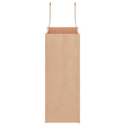 Paper Bags 250 pcs with Handles Brown 21x11x28 cm