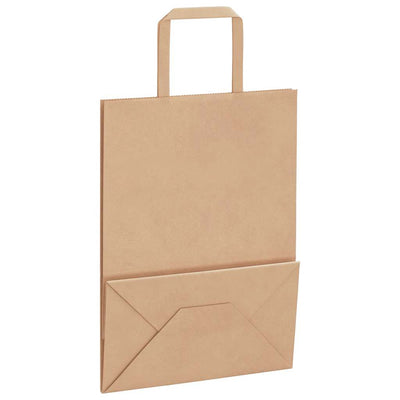Paper Bags 250 pcs with Handles Brown 21x11x28 cm