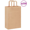 Paper Bags 250 pcs with Handles Brown 21x11x31 cm