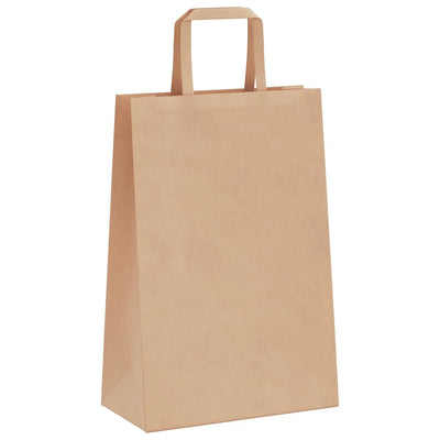 Paper Bags 250 pcs with Handles Brown 21x11x31 cm