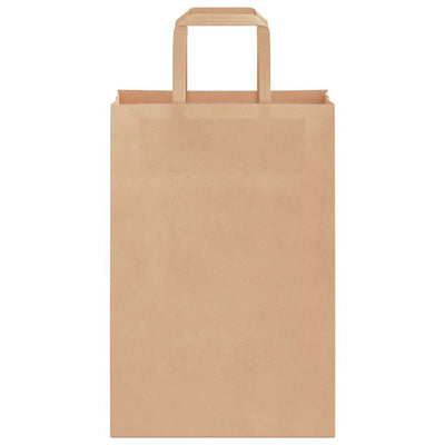Paper Bags 250 pcs with Handles Brown 21x11x31 cm