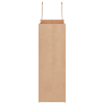 Paper Bags 250 pcs with Handles Brown 21x11x31 cm