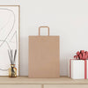 Paper Bags 250 pcs with Handles Brown 26x12x35 cm