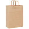 Paper Bags 250 pcs with Handles Brown 26x12x35 cm