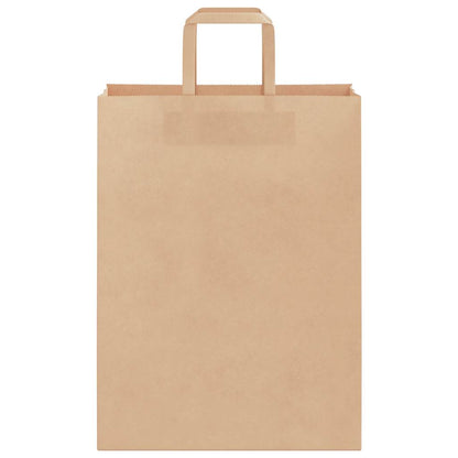 Paper Bags 250 pcs with Handles Brown 26x12x35 cm