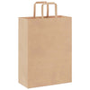 Paper Bags 250 pcs with Handles Brown 26x12x35 cm
