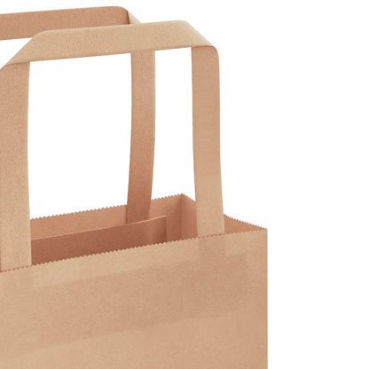 Paper Bags 250 pcs with Handles Brown 26x12x35 cm