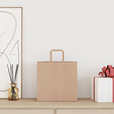 Paper Bags 250 pcs with Handles Brown 26x17x25 cm
