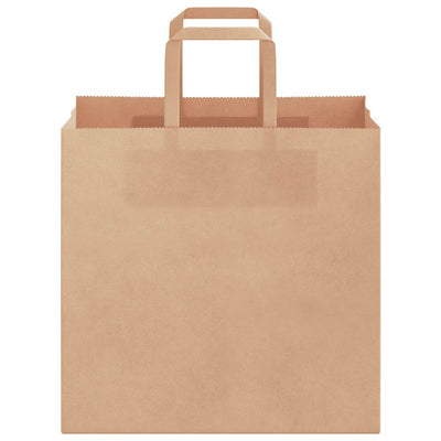 Paper Bags 250 pcs with Handles Brown 26x17x25 cm