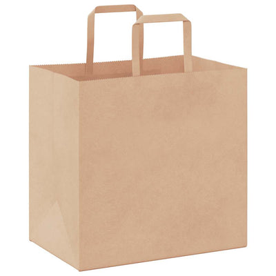 Paper Bags 250 pcs with Handles Brown 26x17x25 cm