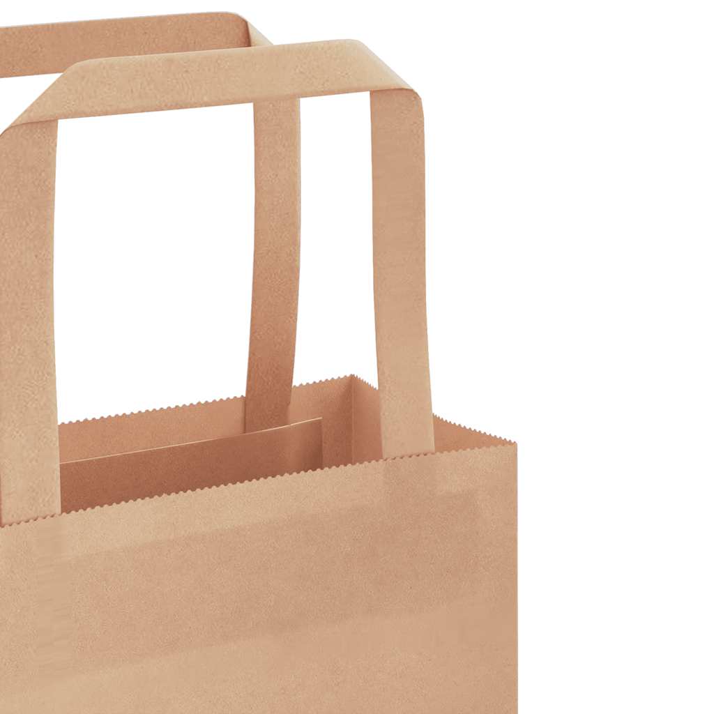 Paper Bags 250 pcs with Handles Brown 26x17x25 cm