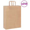 Paper Bags 250 pcs with Handles Brown 32x12x42 cm