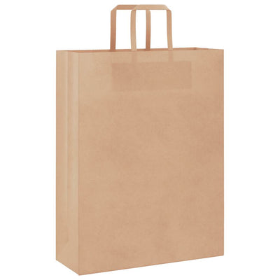 Paper Bags 250 pcs with Handles Brown 32x12x42 cm
