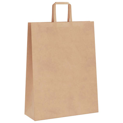 Paper Bags 250 pcs with Handles Brown 32x12x42 cm