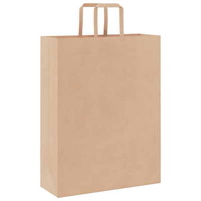 Paper Bags 250 pcs with Handles Brown 32x12x42 cm