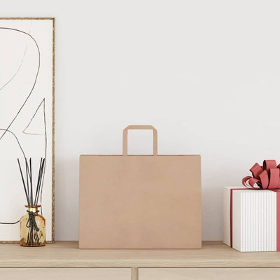 Paper Bags 250 pcs with Handles Brown 32x17x25 cm